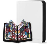 WITHYU Trading Card Binder, 9-Pocket Card Album - Holds 540 Cards, Ringless & Side-Loading, Zipper Card Folder for TCG, MTG & Sports Cards (White)