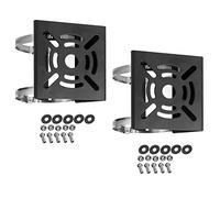 WiTi Universal Vertical Pole Mount for Security Camera, Solid Metal Mounting Corner Bracket with 2 Loops, Suitable for CCTV Cameras LED Wall/Stage Lights, Solar Panels (2pack black small size) (2PACK)