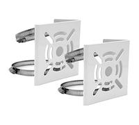 WiTi Universal Vertical Pole Mount for Security Camera, Solid Metal Mounting Corner Bracket with 2 Loop Pipe Clamps, Suitable for CCTV Cameras(2pack small size)