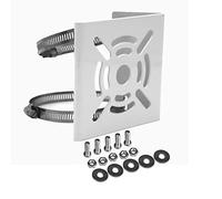 WiTi Universal Vertical Pole Mount for Security Camera, Solid Metal Mounting Corner Bracket with 2 Loop Downspout Bracket Pipe Clamps,Suitable for CCTV Cameras LED Wall/Stage Lights, Solar Panels