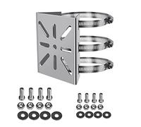 WiTi Universal Vertical Pole Mount for Security Camera, Stainless Steel Mounting Corner Bracket with 3 Loop Pipe Clamps, Suitable for CCTV Cameras LED Wall/Stage Lights, Solar Panels (small size)