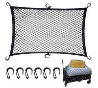 Witinzsen Cargo Net for Utility Folding Wagon, Beach Cart,Trolley Cart, Garden Cart Cover Net - Elastic Heavy Duty Nylon Net with 6 Hooks - Outdoor Wagon Accessories (35.5"×23.6", Black)