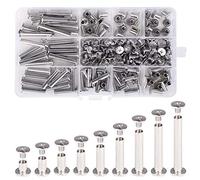 Witlans Chicago Binding Screws Assorted Kit,90 Sets 304 Stainless Steel Phillips Chicago Screw Binding Post Screw Kit for DIY Leather Decoration Scrapbook Photo Albums Bookbinding(9 Sizes)
