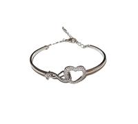 WitmAn Always In My Heart - Infinity Heart Bracelet,Bracelet for Women Girls， To My Daughter Infinity Inspirational Bracelet, 925 Sterling Sliver Gold Plated Adjustable Bangle (silver)
