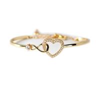 WitmAn Infinity Heart Bracelet, Sterling Silver & 18K Gold Plated Copper, Adjustable Bangle, Gold, 'Always My Daughter, Always My Friend' Engraved for Women & Girls