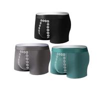 Magnetic therapy and vitality men's underwear, energy field therapy underwear, massage magnetic therapy underwear, health care breathable underwear (3PCS-A,XL)