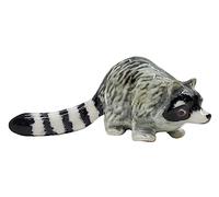WitnyStore 2⅜" Long Crawling Raccoon Figurine - Miniature Hand Made Painted Ceramic Figurines Small Wild Animals Nocturnal Wildlife Porcelain Clay Pottery Decorative Collectibles Décor Gifts