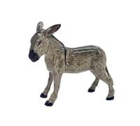 WitnyStore 2¼" Standing Grey Donkey Ceramic Figurine Small Tiny Mule Miniature Porcelain Animals Dollhouse Pottery Collectible Table Display Gifts