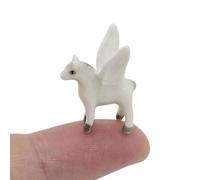WitnyStore ⅞" Standing Pegasus Ceramic Figurine - Horse Collectible Miniature Figure - Myth Creature Porcelain Replica Fantasy Animals Pottery Statue Decor Gift and Souvenirs