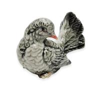 WitnyStore Tiny 1⅜" Gray Looking Back Pigeon Dove Bird Figurine - Miniature Hand Made Painted Ceramic Birds Aves Colorful Porcelain Feathered Animals Cute Decorative Collectible Figures Décor Gifts
