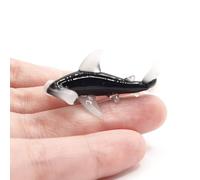 WitnyStore Tiny 1½" Long Black White Hammerhead Shark Figurine - Miniature Hand Blown Glass Sharks Marine Sea Life Ocean Fish Small Crystal Animals Decorative Figures Collectible Figurines Décor Gifts