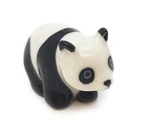 WitnyStore Tiny 1¼" Long Standing Panda Figurine - Miniature Hand Made Painted Ceramic Pandas Black White Bears Wildlife Animals Porcelain Decorative Collectible Figurines Souvenir Home Décor Gifts