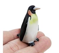 WitnyStore Tiny 1½" Standing Emperor Penguin Figurine - Miniature Hand Made Painted Ceramic Aquatic Flightless Marine Birds Antarctic Polar Animals Porcelain Decorative Collectible Figures Décor Gifts