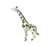 WitnyStore Tiny 4" High Clear Gold Giraffe Standing Figurine - Miniature Hand Blown Painted Glass Giraffes Savanna Wildlife Long Neck Tallest Animals Crystal Decorative Collectible Figure Décor Gifts