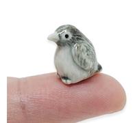 WitnyStore Tiny ½ Inch Gray African Penguin Baby Chick Figurine - Miniature Hand Made Ceramic Aquatic Flightless Marine Bird Antarctic Polar Animals Porcelain Decorative Collectible Figure Décor Gifts