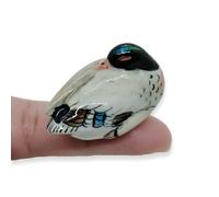 WitnyStore Tiny ¾Teal Sleep Tight Figurine - Miniature Hand Made Painted Ceramic Ducks Duckling Waterfowl Poultry Bird Animal Porcelain Clay Decorative Collectible Figurines Décor Gifts