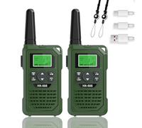 WITPAW 2 Pcs Walkie Talkies for Kids Rechargeable 3 KM Handheld Walkie Talkies Long Range 8 Channel 2 Way Radio Birthday Party Gifts for 3-12 Year Old Girls Boys Outside Adventure Camping Hiking