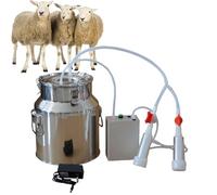 Witriolik 7L Portable Stainless Steel Cattle Milking Machine, 304 Stainless Steel Milk Bucket Automatic Pulsating Vacuum Pump Automatic Stop Equipment for Home Small-scalefarm(for Goat)