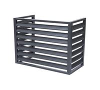 Witriolik air source heat pump cover outdoor condenser protective cover aluminum air conditioning cover aircon heatump cover outdoor freestand louvered privacy fence Gray No Top L100*W50*H70(1.5P)