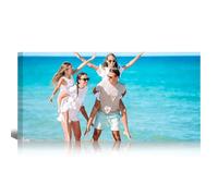 WITRN Personalised Photo Canvas Prints Custom Picture Framed Canvas Wall Art, Upload Your Photo, Personalised Gift for Mum Women Dad Couples Pets, Family Photo Canvas Home Decor 40x20 cm (16x8in)