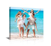 WITRN Personalised Photo Canvas Prints Custom Picture Framed Canvas Wall Art, Upload Your Photo, Personalised Gift for Women Mum Dad Couples Pets, Family Photo Canvas Home Decor 50x50 cm (20x20in)