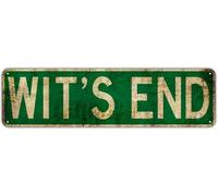 Wit's End Decor Wall Man Cave Bar Street Rustic Vintage Retro Metal Sign Street Sign 4x16 inches