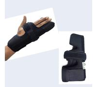WITSOUL Boxer Finger Splint - Supports Pinky, Ring, Middle Metacarpals and Knuckles - Right or Left Both Hand Adjustable Brace (COLOR BLACK) SMALL