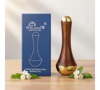 WITSOUL Double Cup kansa Wand face,Foot and Eye Massager/Unique Design - 2 in 1 Kansa/Two Different Sizes with Teak Wood Handle 1pcs