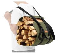 WITSTEP Firewood Carrier Bag Backpack, Waxed Canvas Wood Log Carrier for Firewood, Heavy Duty Firewood Carrying Backpack Bag with 2 Adjustable Shoulder Straps & Padded Handle