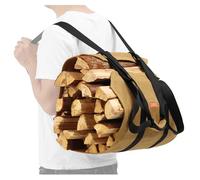 WITSTEP Firewood Carrier Bag Backpack, Waxed Canvas Wood Log Carrier for Firewood, Heavy Duty Firewood Carrying Backpack Bag with 2 Adjustable Shoulder Straps & Padded Handle