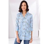 Witt Floral Print Longline Blouse Light Blue Print