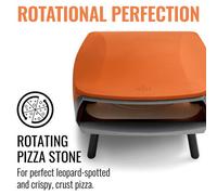 Witt ETNA Rotante Award Winning Pizza Oven with 360 Degrees Rotating Pizza Stone and Booster Burner. This Outdoor Gas Pizza Oven Bakes a Pizza in Less than a minute - Orange