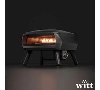 Witt Piccolo Rotante Gas Powered 13" Pizza Oven 5 Piece Bundle In Black Bundle Outdoor Fast 60-90 Sec Cooking Oven Kit