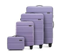 WITTCHEN Comodo Line Suitcase Hand Luggage Set ABS Telescopic Handle TSA Lock 4 Double Wheels, Purple, Koffer-Set 4tlg., Suitcase Set of 4.