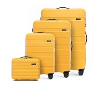 WITTCHEN Comodo Line Suitcase Hand Luggage Set ABS Telescopic Handle TSA Lock 4 Double Wheels, Yellow, Koffer-Set 4tlg., Suitcase Set of 4.