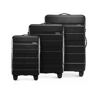 WITTCHEN COMODO Line Suitcase Set, Hard Luggage, ABS TSA Lock Size S + M + L, Black, Black, Koffer-Set 3tlg., Suitcase Set of 3.