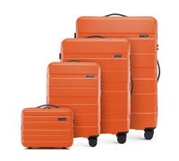 WITTCHEN COMODO Line Suitcase Set, Hard Luggage, ABS TSA Lock Size S + M + L + Cosmetic Case, Orange, Orange, Koffer-Set 4tlg., Suitcase Set of 4.
