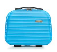 WITTCHEN Cosmetic Case Travel Suitcase Carry-On Cabin Luggage Hardshell Made of ABS Combination Lock Groove Line Blue
