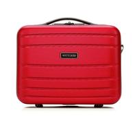WITTCHEN Cosmetic Case Travel Suitcase Carry-On Cabin Luggage Hardshell Made of ABS Combination Lock Globe Line Red