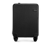 WITTCHEN Flexi Line Expandable Cabin Suitcase Carry-on Baggage Cabin Bag Small Polycarbonate Suitcase TSA Combination Lock Four Double Wheels Aluminum Telescopic Handle Size S Black