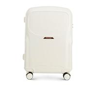 WITTCHEN Lady 2 Stylish Medium-Sized Suitcase Travel Luggage Hard-Wearing Polycarbonate Trolley 4 Double Wheels TSA Combination Lock 3,8 kg 65 L Size M Cream Elements in Rose Gold