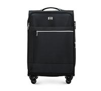WITTCHEN MIRA Line Cabin Suitcase Carry on Baggage Hand Luggage Cabin Baggage Soft Luggage Polyester Luggage Carrying Handle Telescopic Handle Four Wheels TSA Combination Lock Size S Black