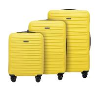 WITTCHEN Skyspeed Line ABS Hard Shell Suitcase Travel Suitcase Trolley Combination Lock Telescopic Handle 4 Wheels, Yellow, Koffer-Set 3tlg., Suitcase