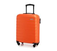 WITTCHEN Travel Suitcase Carry-On Cabin Luggage Hardshell Made of ABS with 4 Spinner Wheels Combination Lock Telescopic Handle Groove Line Size Cabin Suitcase Orange