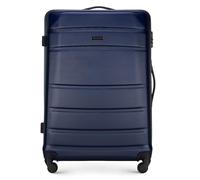 WITTCHEN Travel Suitcase Carry-On Cabin Luggage Hardshell Made of ABS with 4 Spinner Wheels Combination Lock Telescopic Handle Globe Line Size Large Suitcase Dark Blue