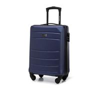 WITTCHEN Travel Suitcase Carry-On Cabin Luggage Hardshell Made of ABS with 4 Spinner Wheels Combination Lock Telescopic Handle Globe Line Size Cabin Suitcase Dark Blue