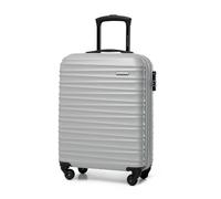 WITTCHEN Travel Suitcase Carry-On Cabin Luggage Hardshell made of ABS with 4 Spinner Wheels Combination Lock Telescopic Handle GROOVE Line Size Cabin suitcase Grey