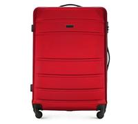 WITTCHEN Travel Suitcase Carry-On Cabin Luggage Hardshell Made of ABS with 4 Spinner Wheels Combination Lock Telescopic Handle Globe Line Size Large Suitcase Red
