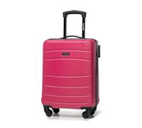 WITTCHEN Travel Suitcase Carry-On Cabin Luggage Hardshell Made of ABS with 4 Spinner Wheels Combination Lock Telescopic Handle Globe Line Size Cabin Suitcase Pink
