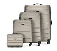 WITTCHEN Travel Suitcase Carry-On Cabin Luggage Hardshell Made of ABS with 4 Spinner Wheels Combination Lock Telescopic Handle Globe Line Set of 4 suitcases Champagne